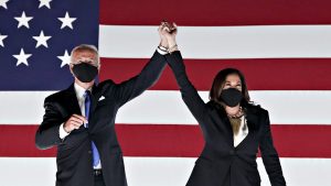 ג'ו ביידן וקמלה האריס בנאום הניצחון 2020