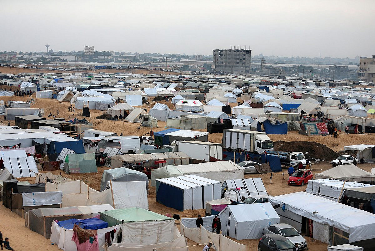 עיר האוהלים ברפיח | צילום: Mohammed Zaanoun
